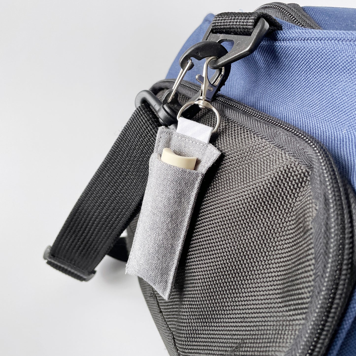 Lip Balm Holder Keychain in Linen & Cotton