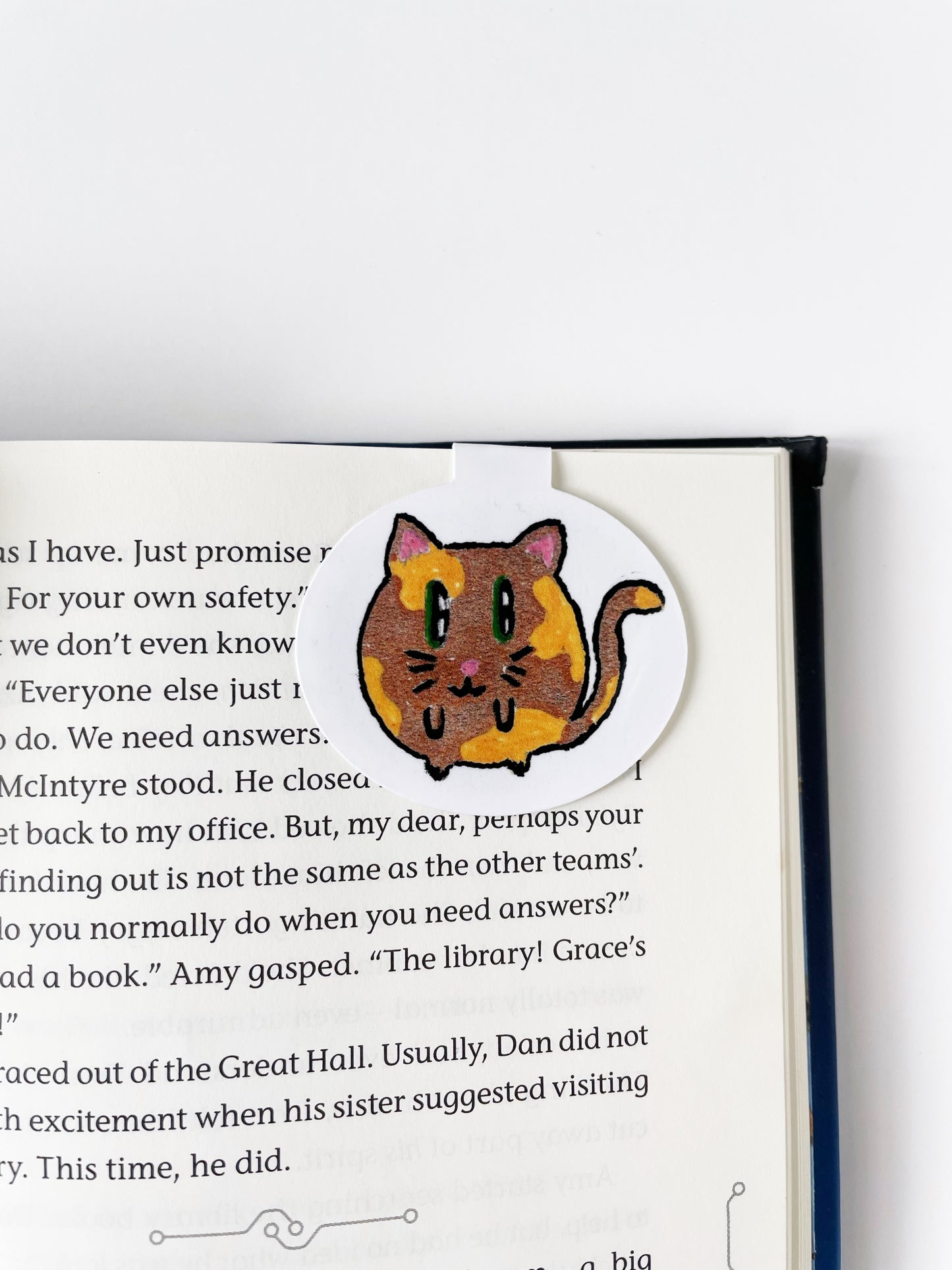 Hand Drawn Kitten Magnetic Bookmark