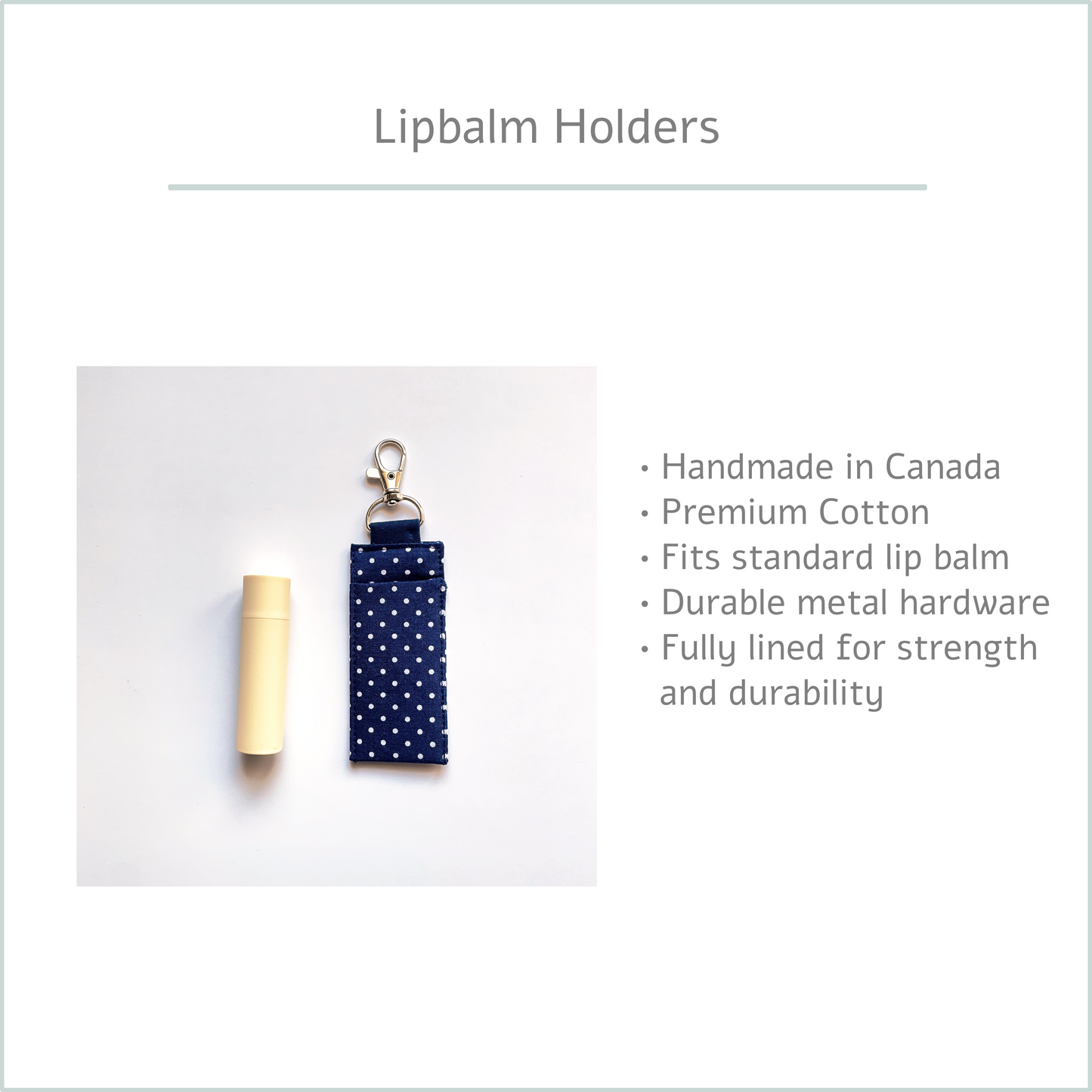 Cotton Lip Balm Holder Keychain – Classic Everyday Chapstick Sleeve