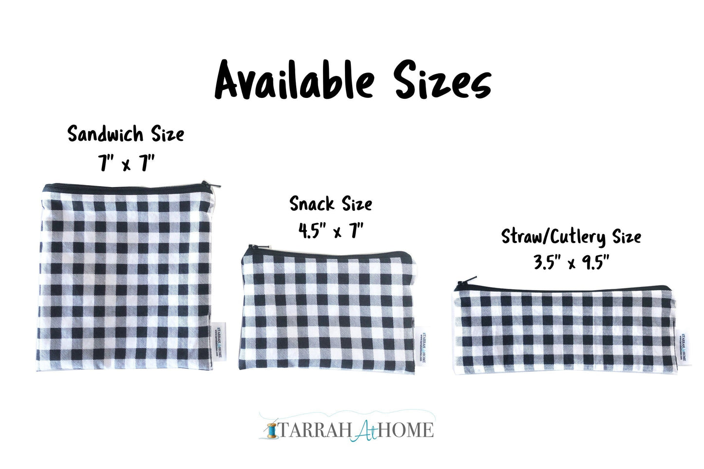 Bundle Black and White Buffalo Plaid Snack Bags