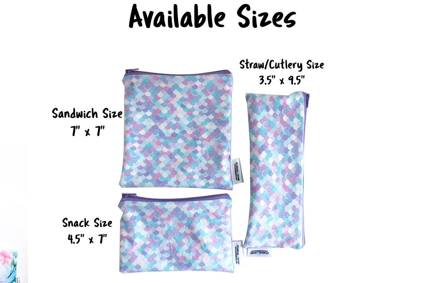 Sparkle Mermaid Print Reusable Snack Bag