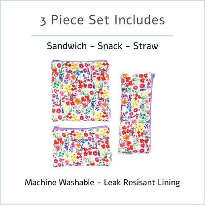 Floral Snack Bag Set