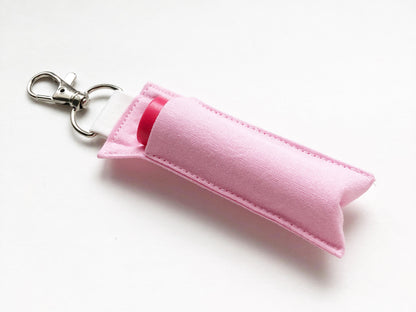 Solid Colour Lip Balm Keychain Holder