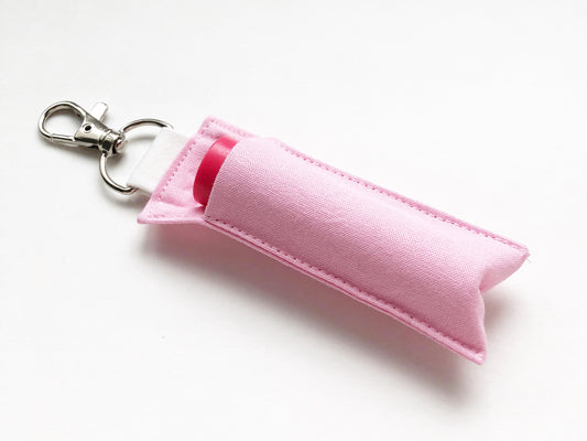 Solid Colour Lip Balm Keychain Holder