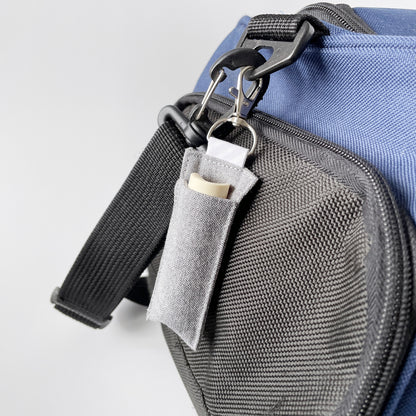 Lip Balm Holder Keychain in Linen & Cotton