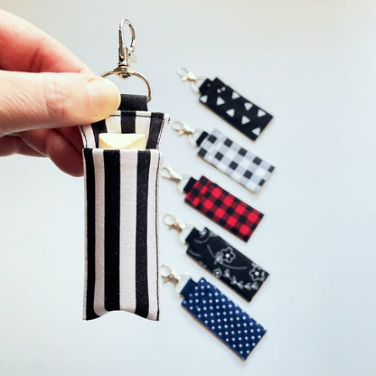 Cotton Lip Balm Holder Keychain – Classic Everyday Chapstick Sleeve