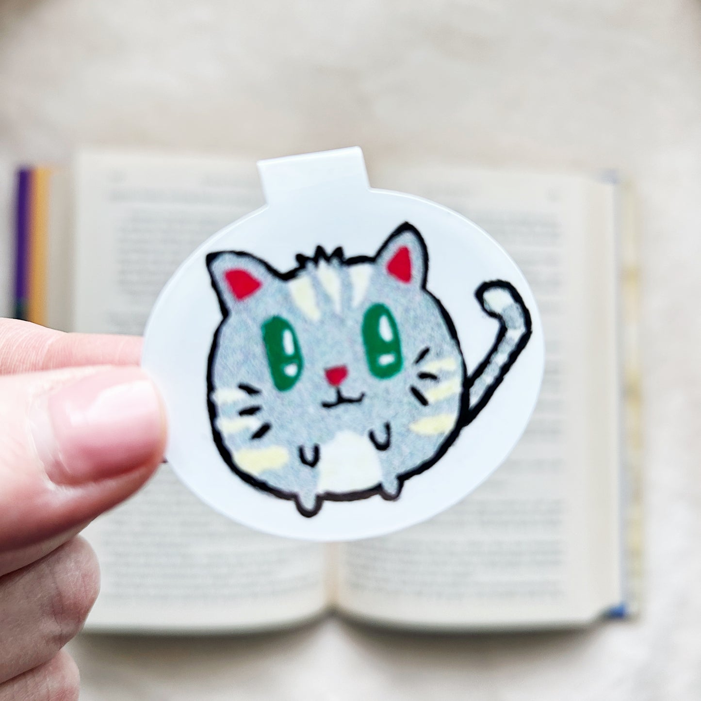 Hand Drawn Kitten Magnetic Bookmark