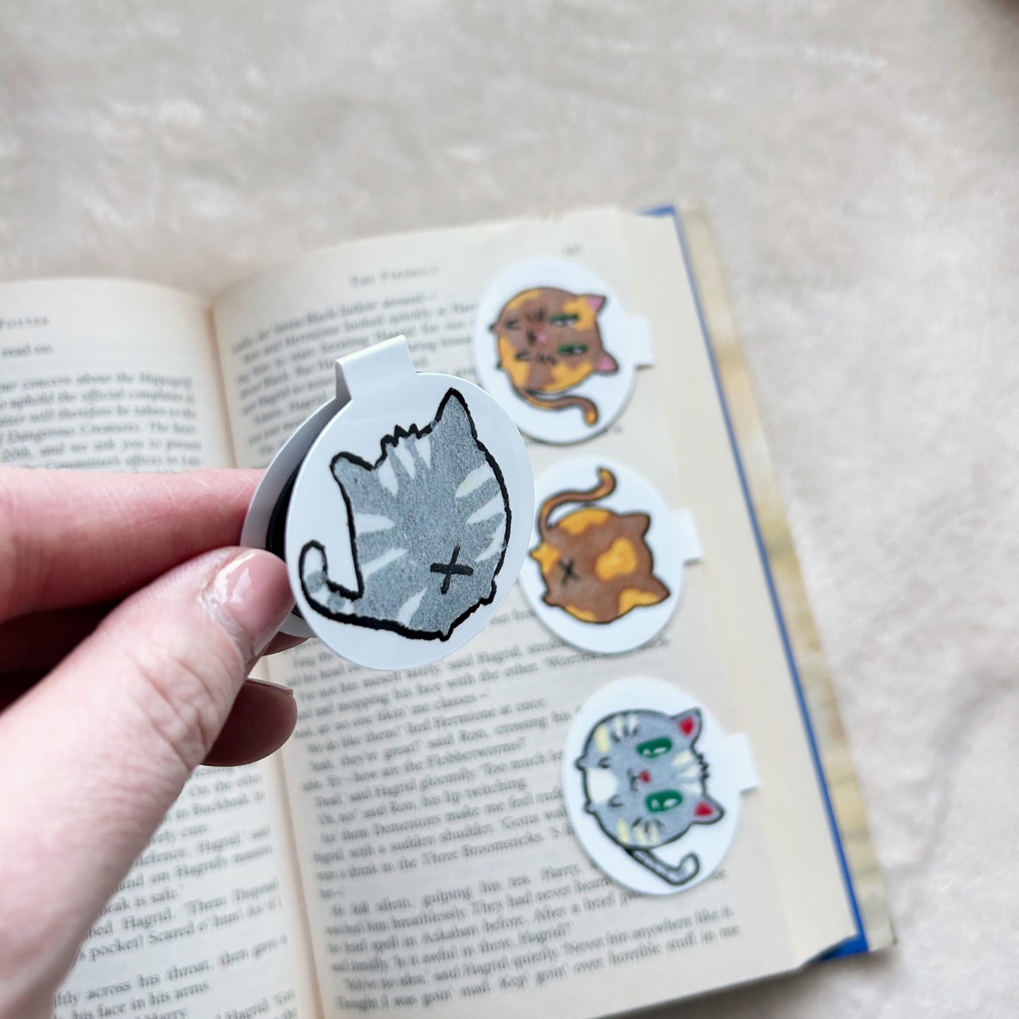 Hand Drawn Kitten Magnetic Bookmark