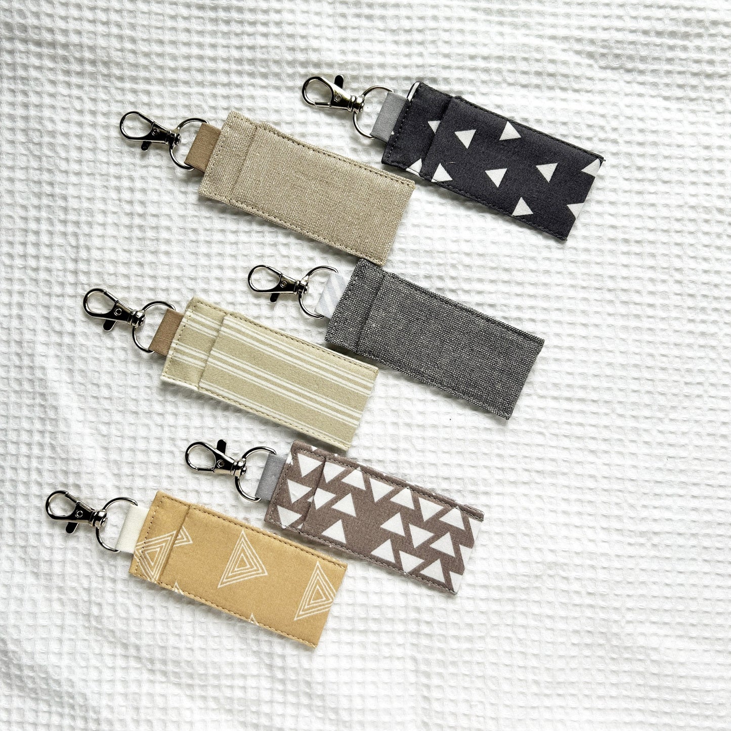 Lip Balm Holder Keychain in Linen & Cotton