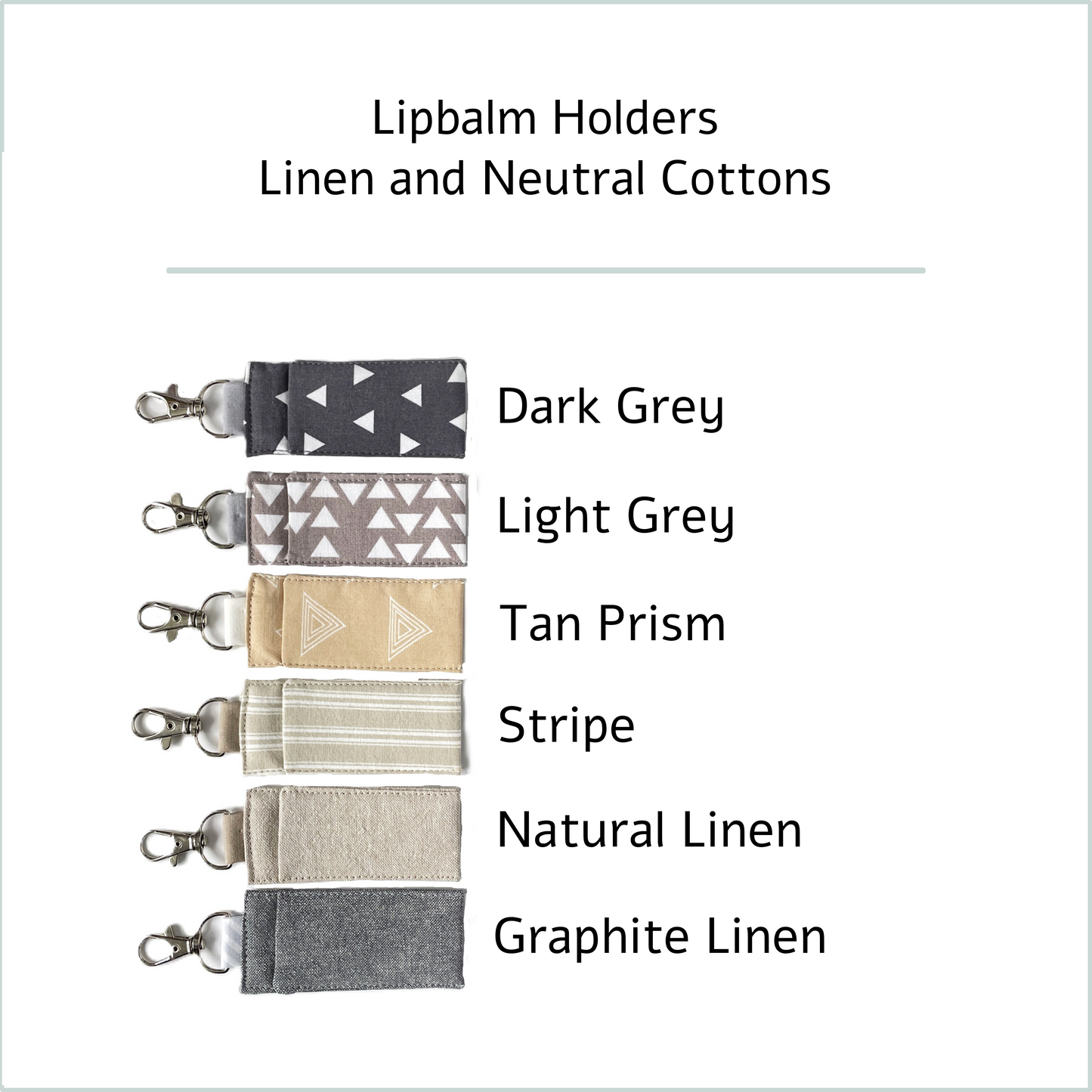 Lip Balm Holder Keychain in Linen & Cotton