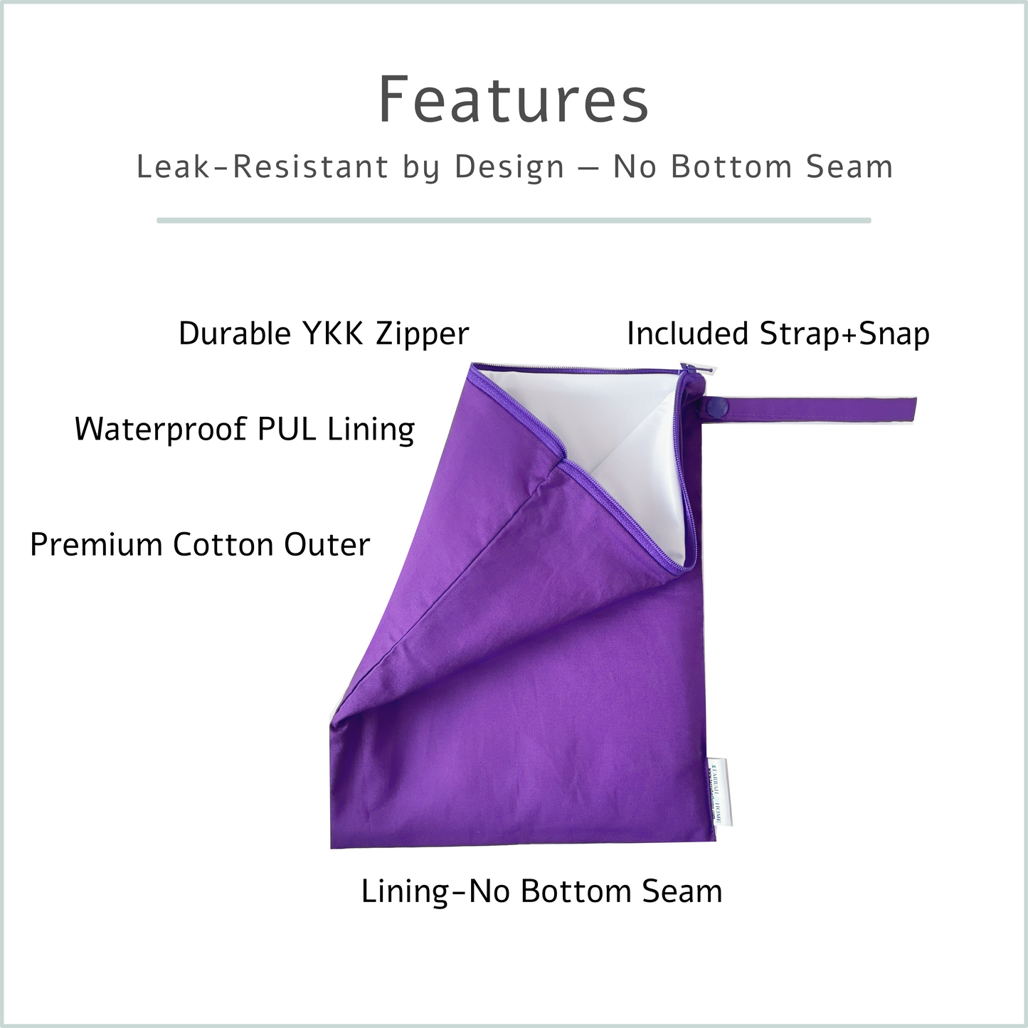 Solid Colour Wet Bags | Reusable, Machine Washable, Personalized