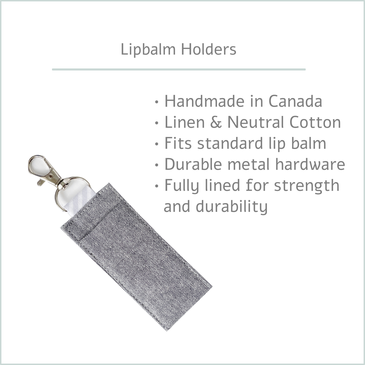 Lip Balm Holder Keychain in Linen & Cotton
