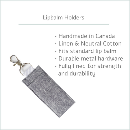 Lip Balm Holder Keychain in Linen & Cotton