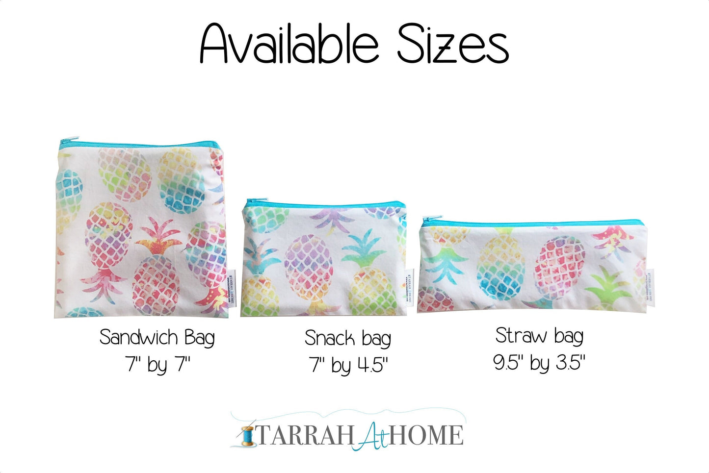Bundle Pineapple Rainbow Reusable Snack Bags
