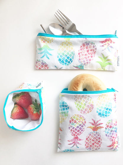 Bundle Pineapple Rainbow Reusable Snack Bags