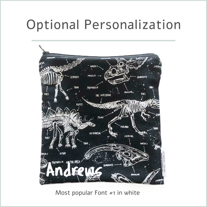 Dinosaur Skeleton Glow in the Dark Reusable Food Bags