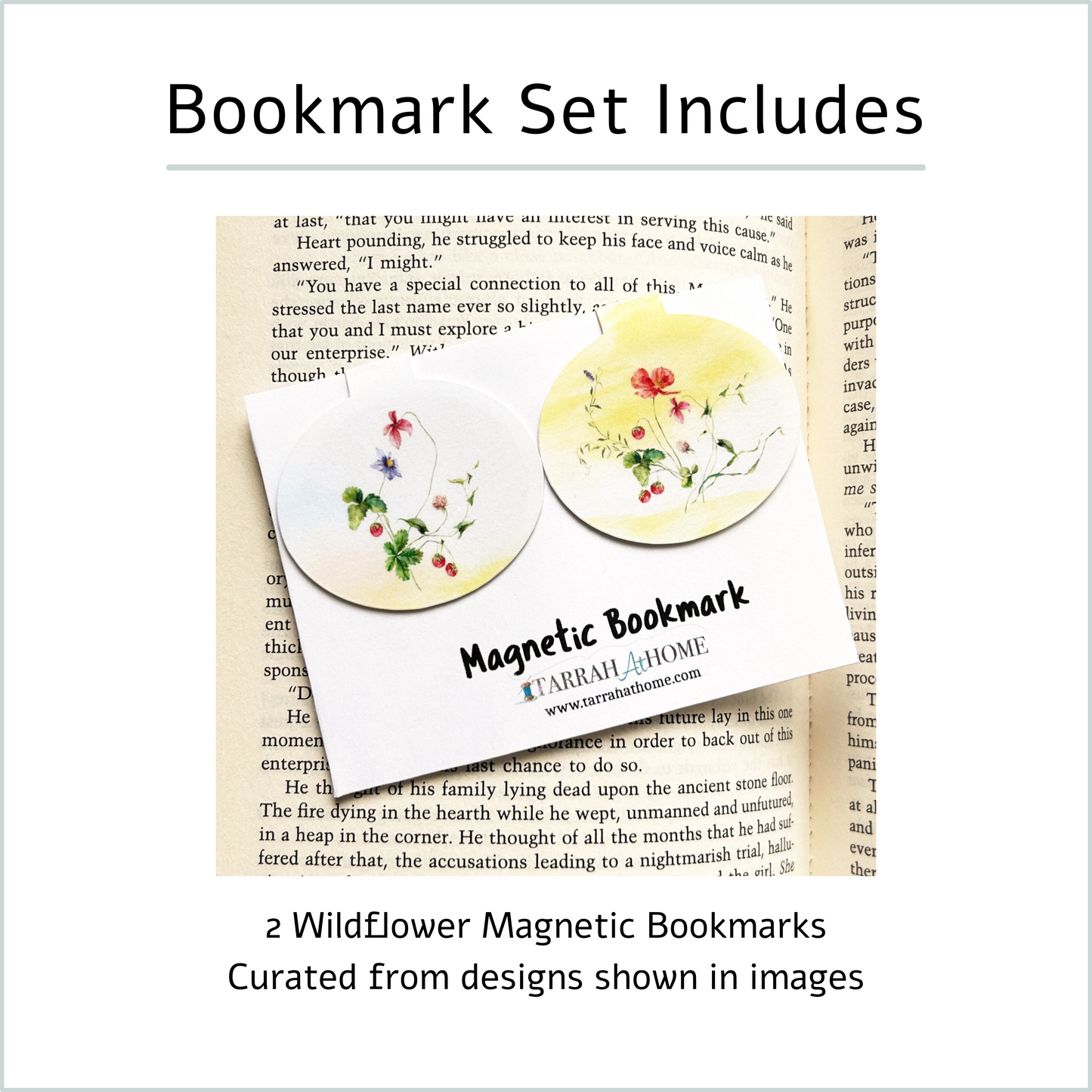 Wildflower Magnetic Bookmark Set