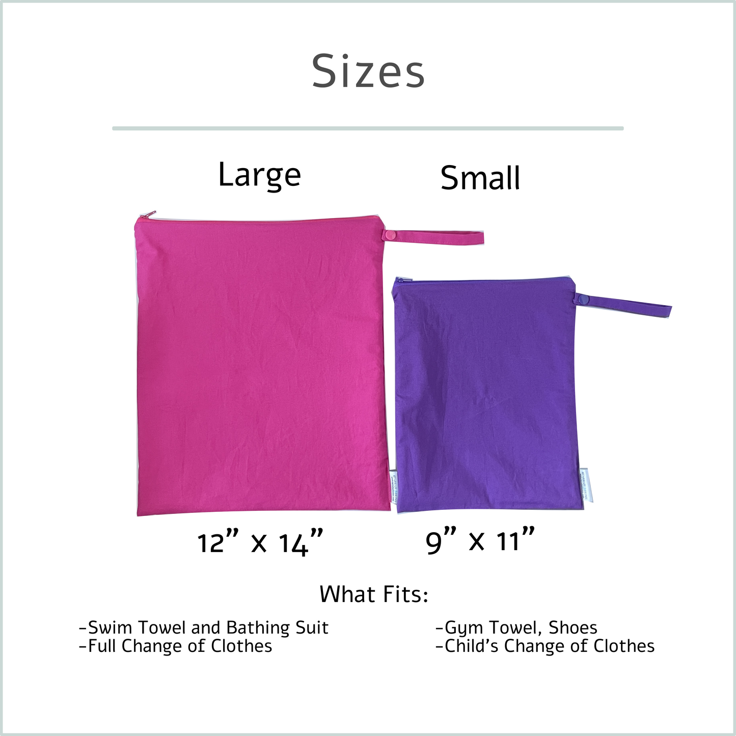 Solid Colour Wet Bags | Reusable, Machine Washable, Personalized