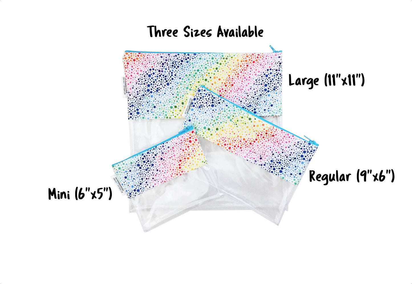 Peeky Pouch in Rainbow Bubble Print