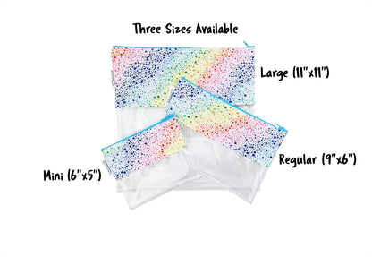 Peeky Pouch in Rainbow Bubble Print