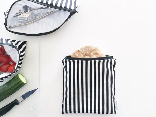Black And White Stripe Snack and Sandwich Bags