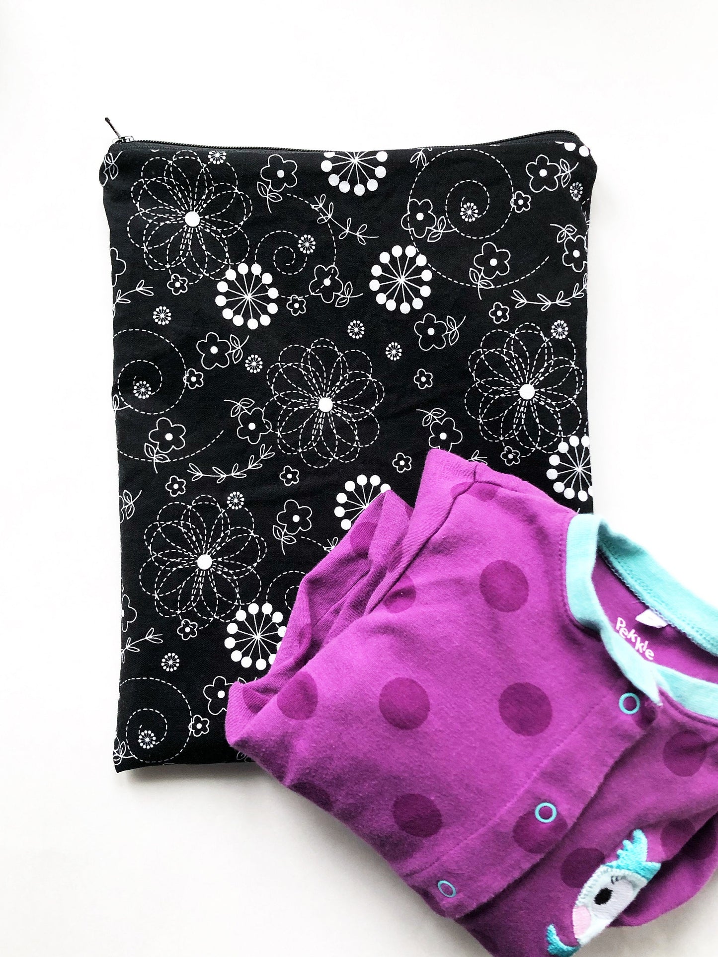 Black Doodle Wet Bag