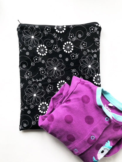 Black Doodle Wet Bag