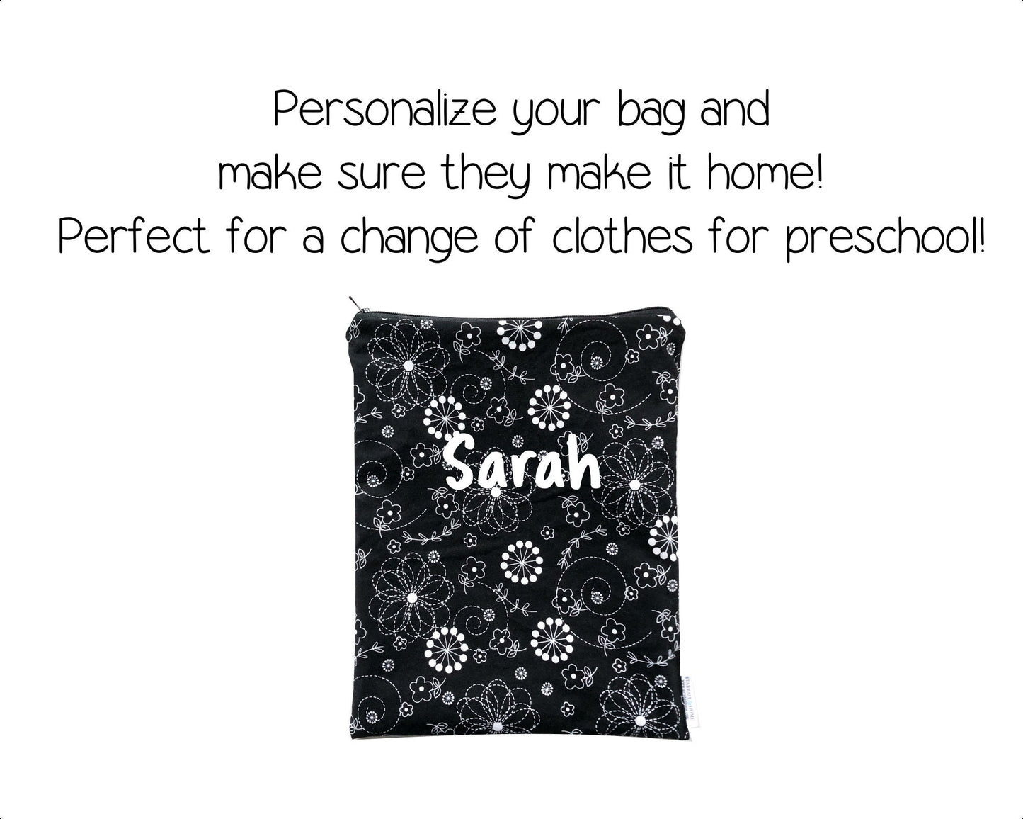 Black Doodle Wet Bag