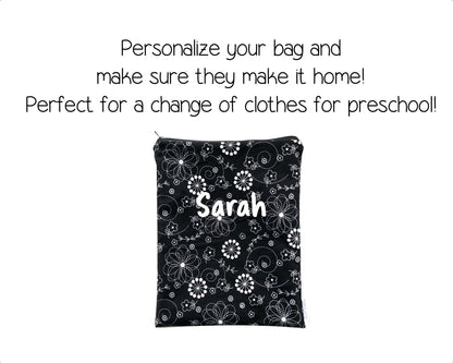Black Doodle Wet Bag