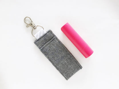 Lip Balm Holder in Graphite Linen