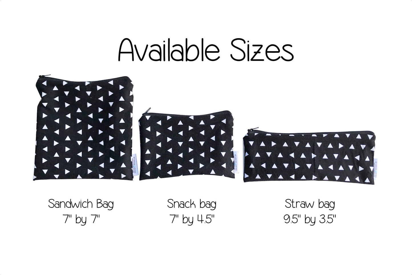 Black Scatter Triangle Reusable Food Bags