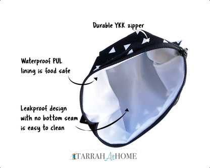 Black Scatter Triangle Reusable Food Bags
