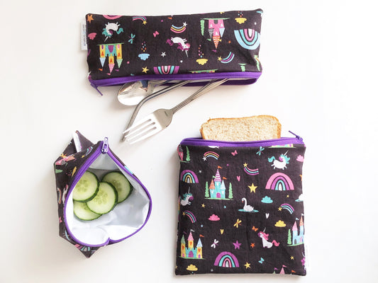 Unicorn Kingdom Reusable Food Bags