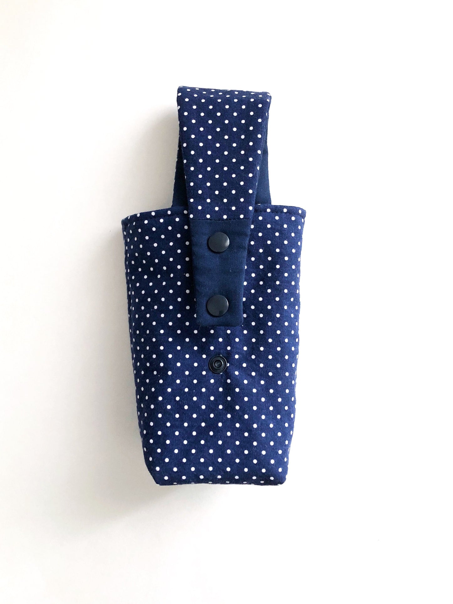 Hanging Drink/Accessory Holder in Navy Dot