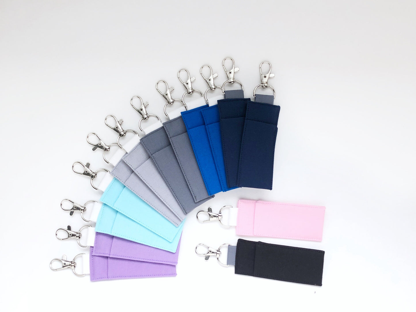 Solid Colour Lip Balm Keychain Holder