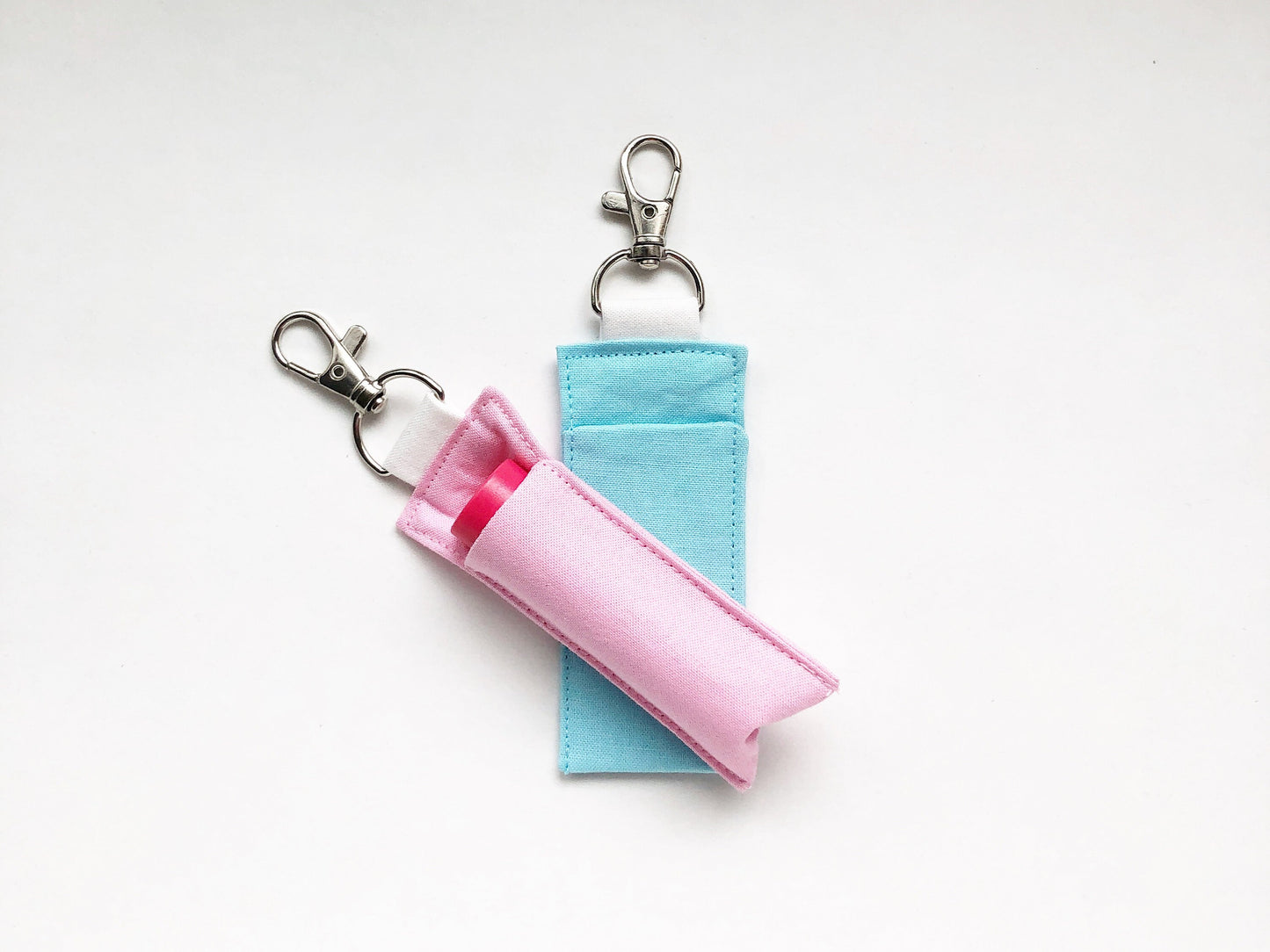 Solid Colour Lip Balm Keychain Holder