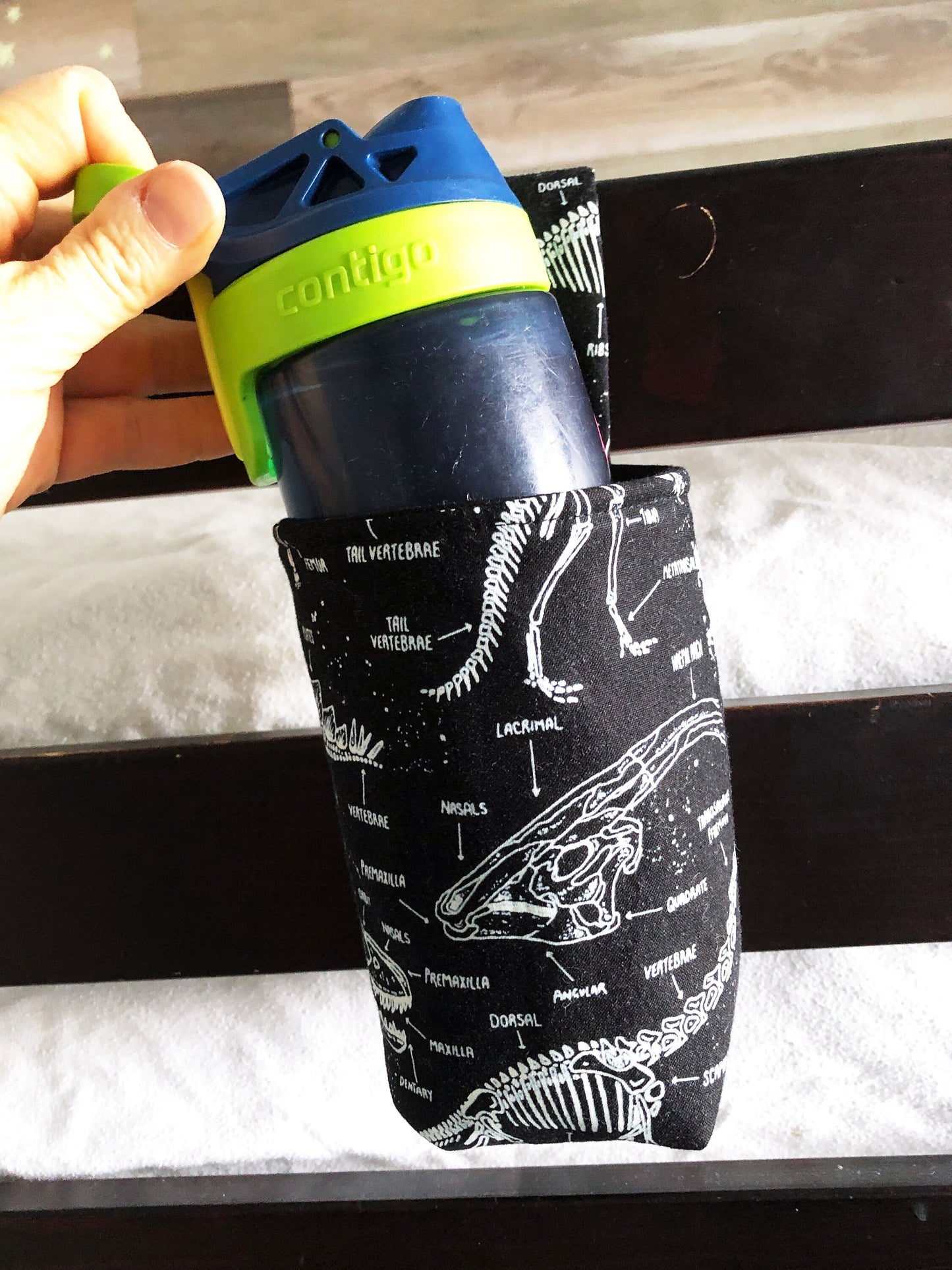 Water Bottle Drink Holder in Glow in the Dark Dinosaur