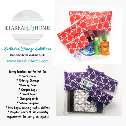 Peeky Pouch in Rainbow Bubble Print