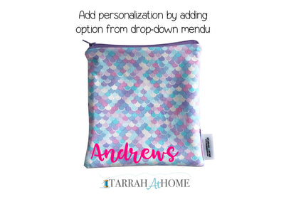 Sparkle Mermaid Print Reusable Snack Bag