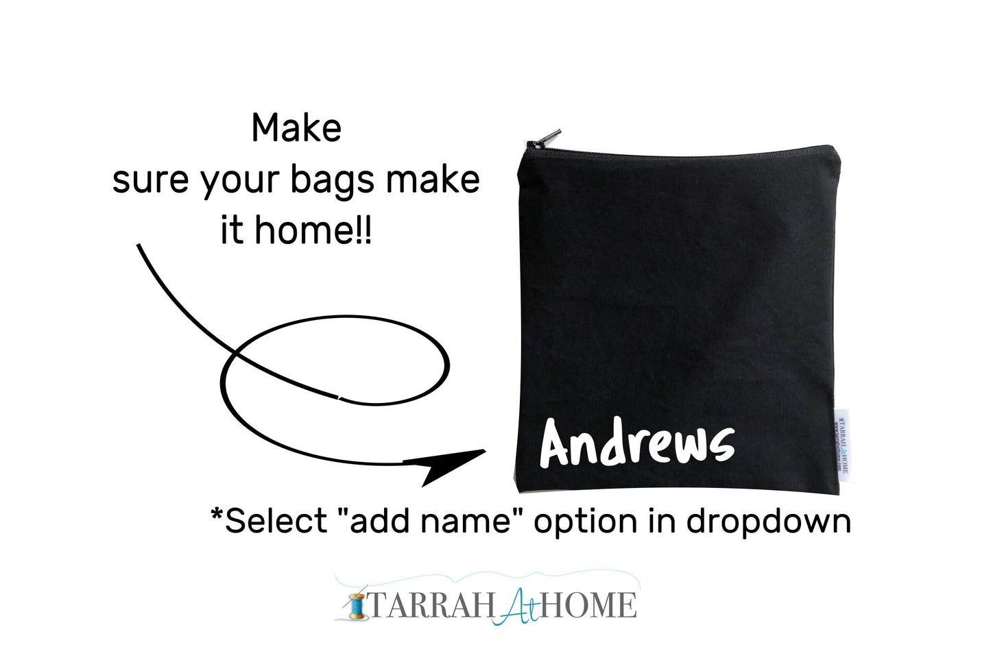 Personalized Reusable Food Bags in dark solid colors