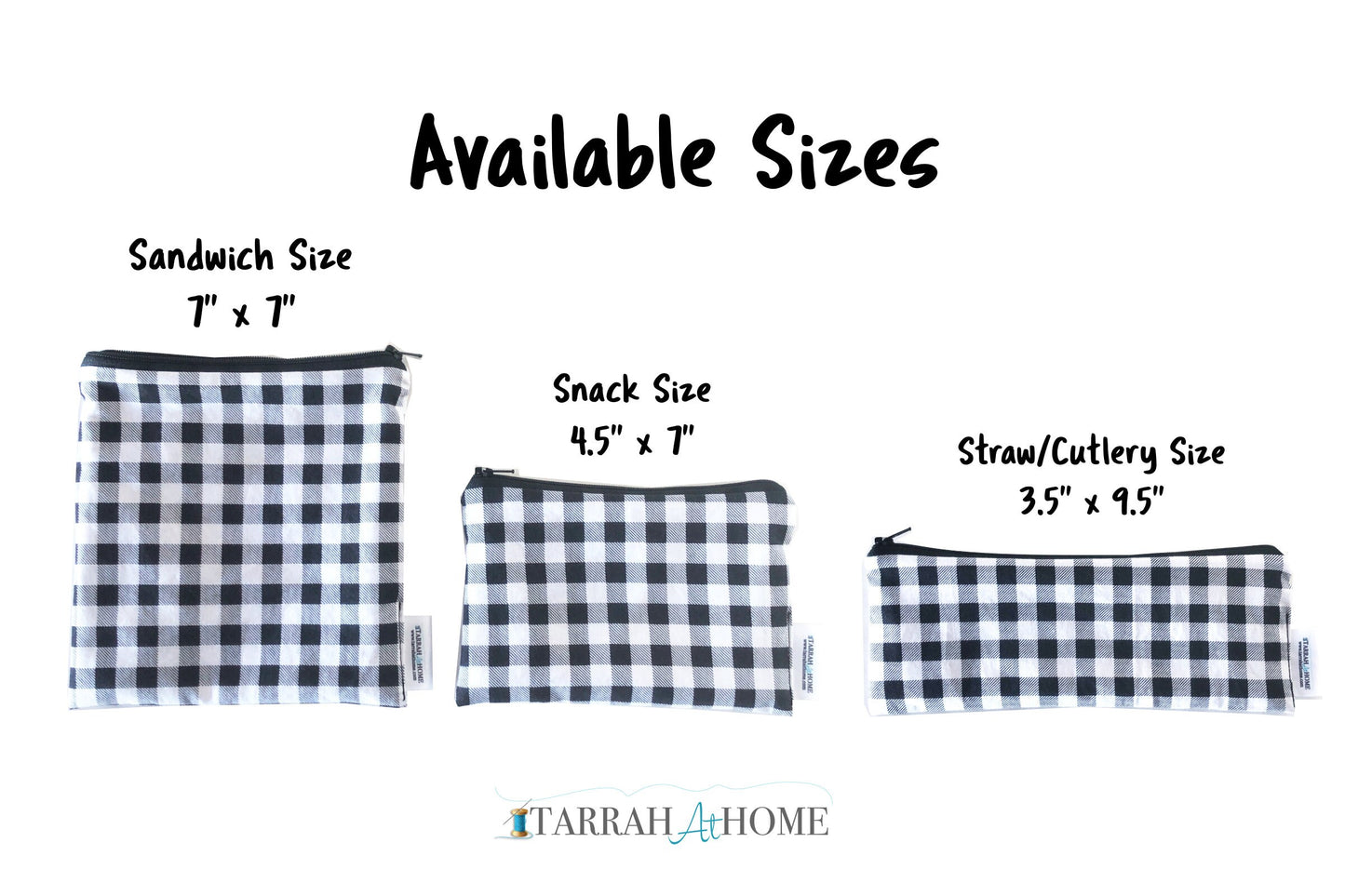 Black and White Buffalo Plaid Snack Bags