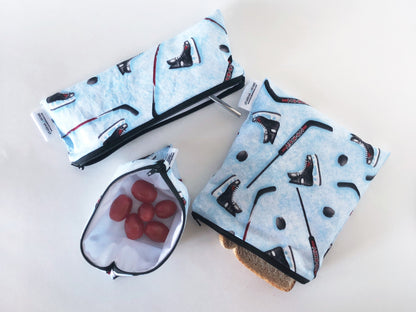 Hockey themed Snack and Sandwich Food Bags