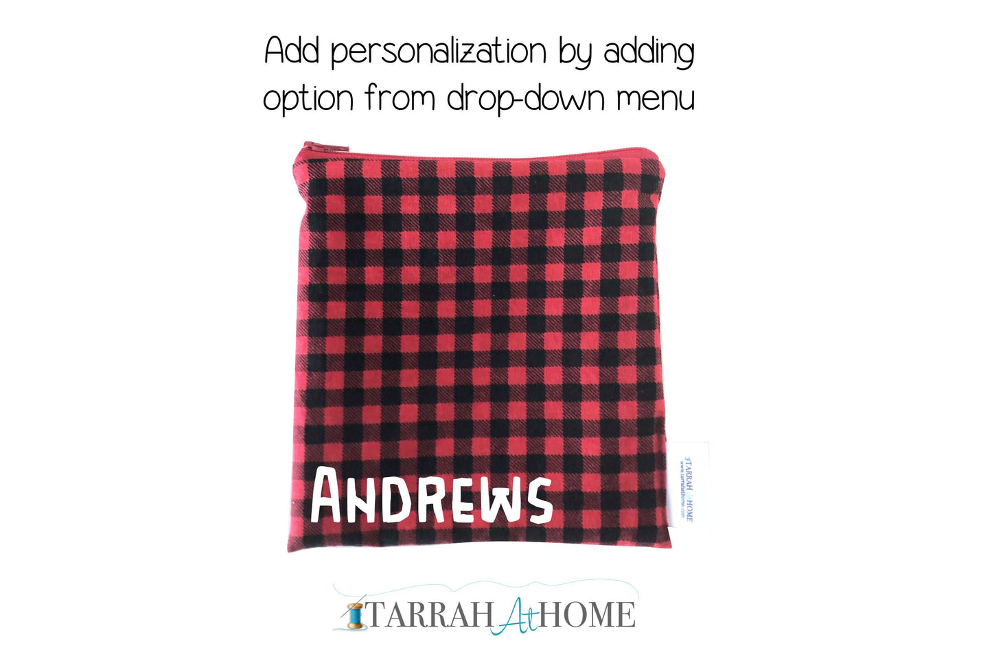 Personalized Eco Conscious Reusable Snack and Sandwich Food Bags