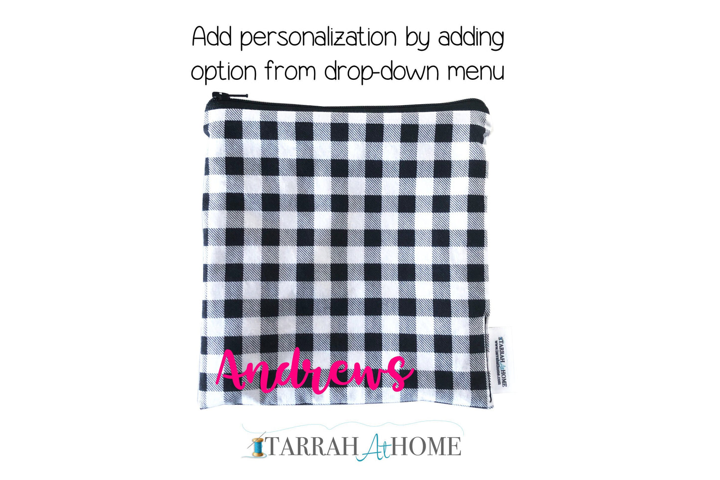 Black and White Buffalo Plaid Snack Bags