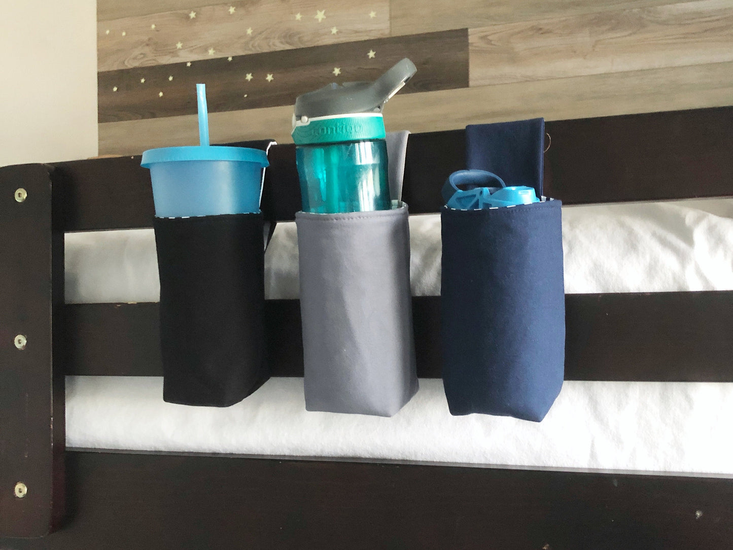 Hanging Room Storage in Black Navy or Grey with Striped Lining